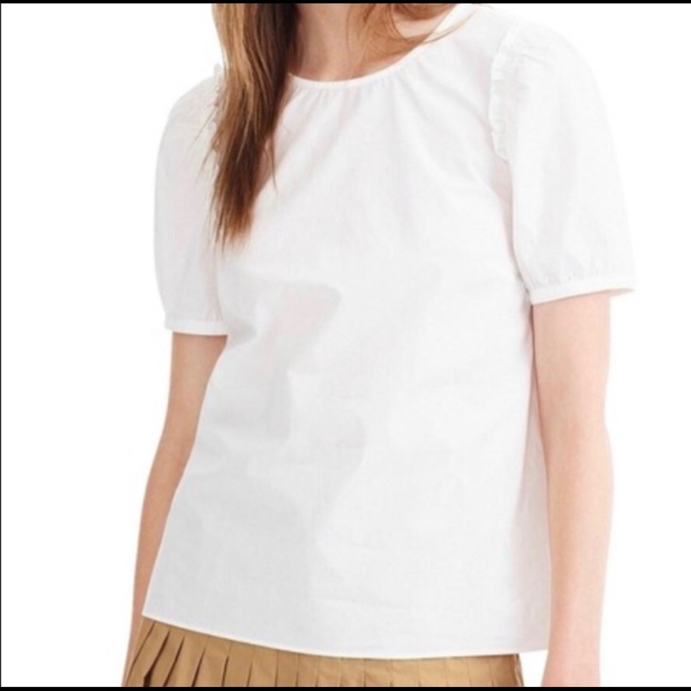 J Crew Puff Sleeve Poplin Top